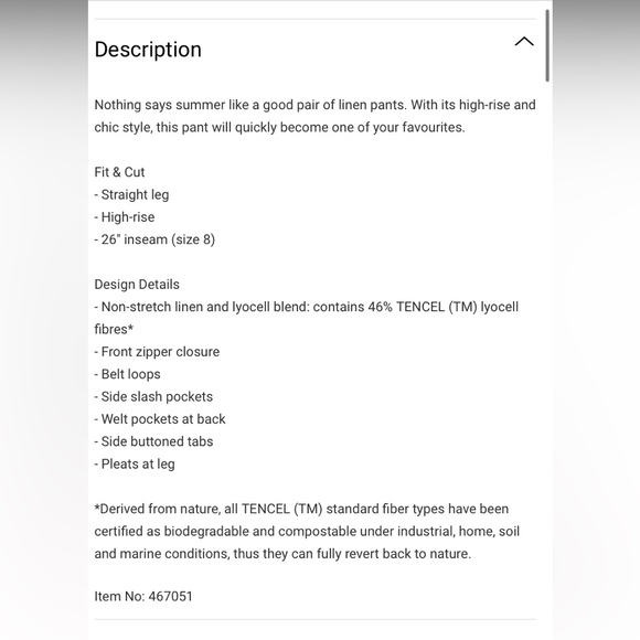 RW&CO High-Rise Straight-Leg Linen Pant - Picture 9 of 11